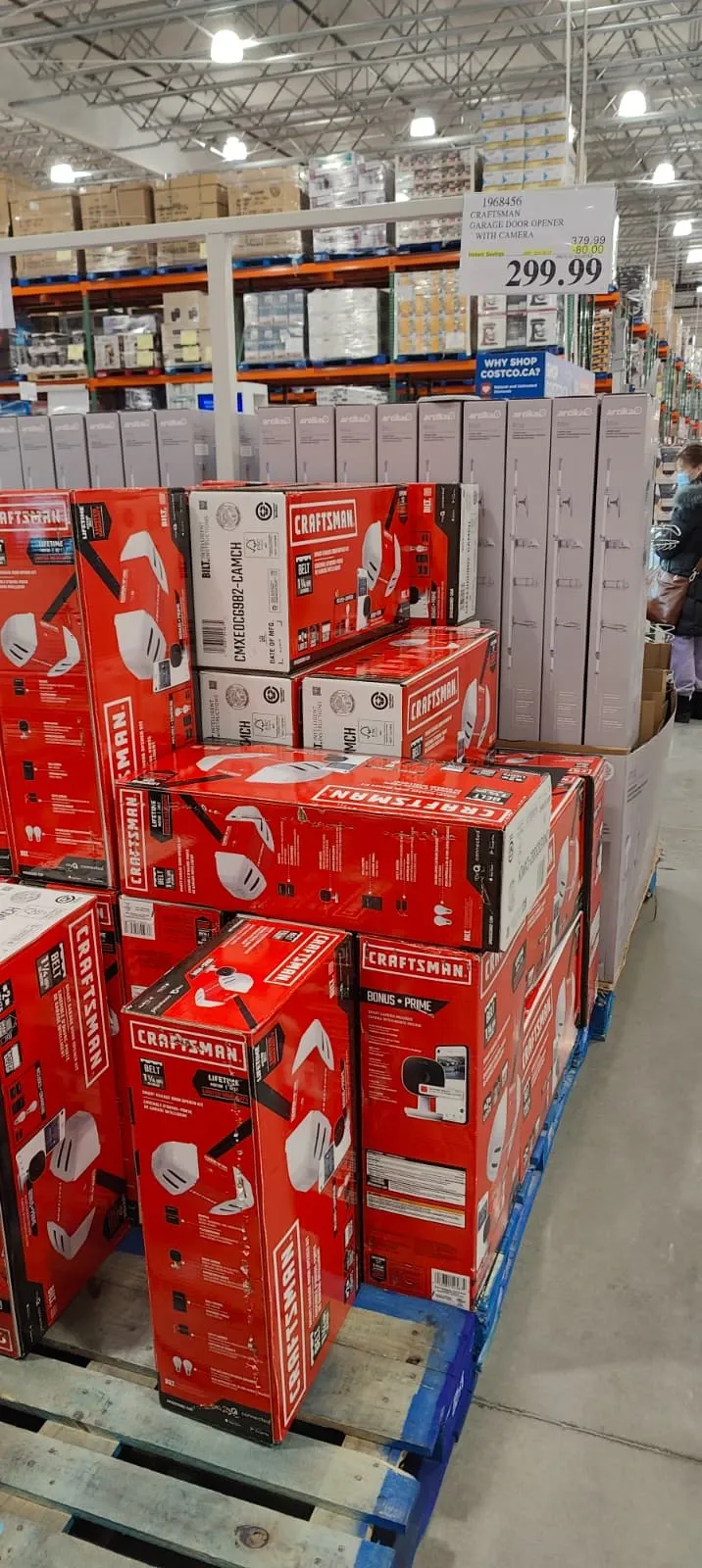 The Craftsman 1-1/4 HP Smart Garage Door Opener on sale for $299 at Costco